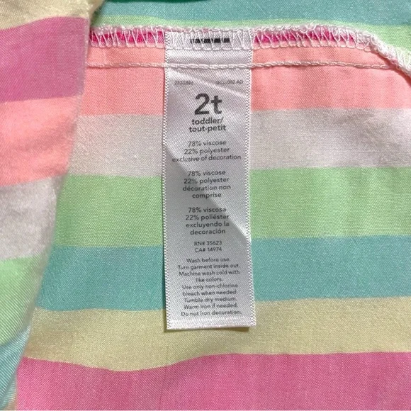 👚2/$10👗3/$12 Carter’s Pastel Rainbow Stripe Tank Top 2T & Ruffle Shorts 24M - Picture 7 of 7